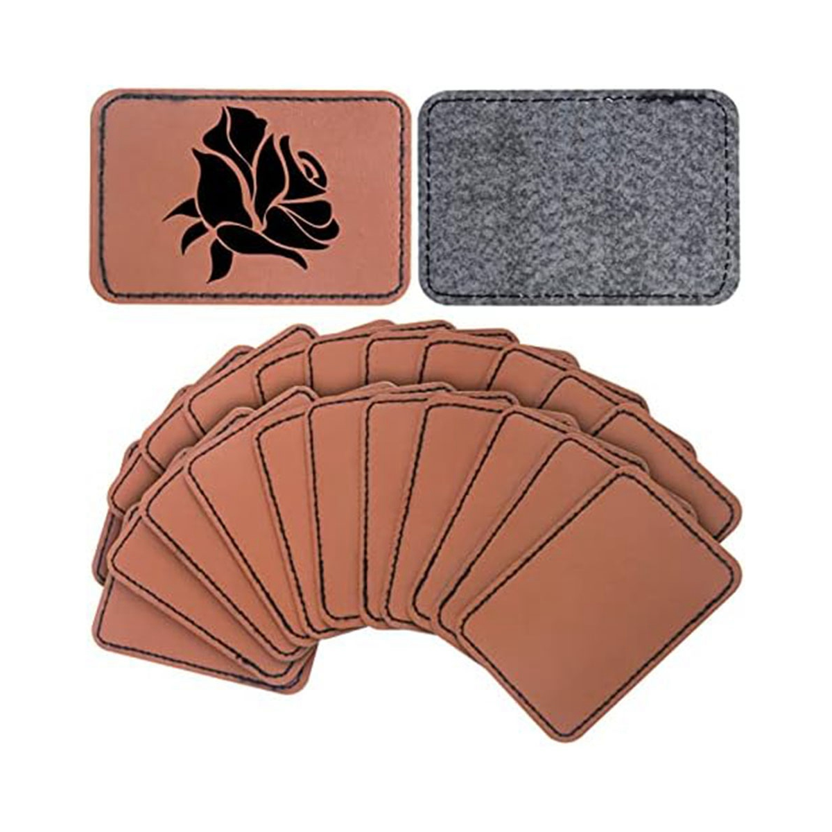 90Pcs Laser Engraving Blanks, Blank Leather Patch for Hat, Wear-Resistant,  Not Easy To Fade 